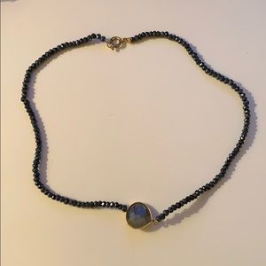 Grey stone necklace